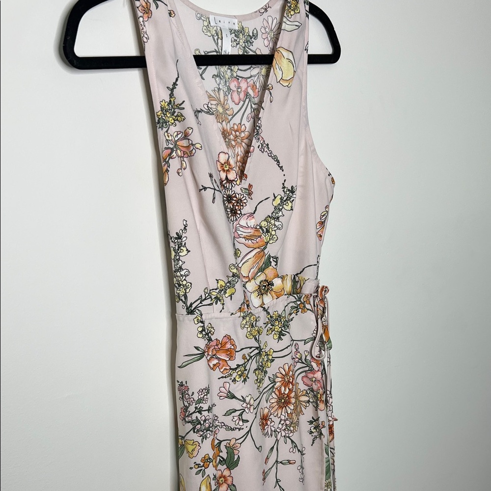Leith FloralSleeveless Tie Waist Wrap Maxi Dress - Picture 3 of 5